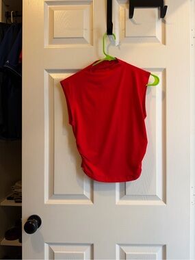SHEIN Red Sleeveless Mock Neck Tank Top